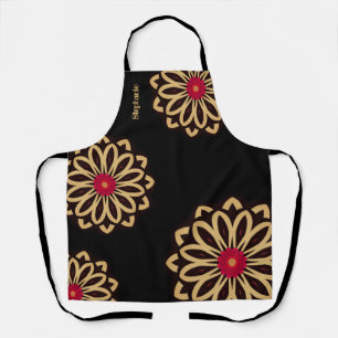 Farbige Mod Floral Black & Gold Personalisiert Schürze