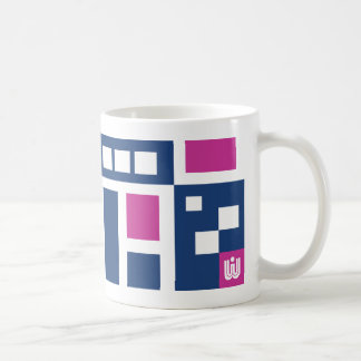 Farbige Mod geometrisch in blau und Lila Kaffeetasse