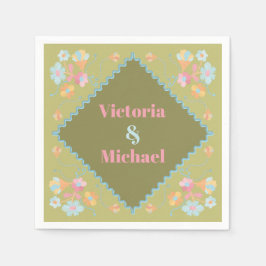 Farbige Mod-Stickerei Serviette