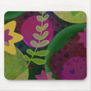 Farbige moderne abstrakte Kunst Botanical Floral Mousepad