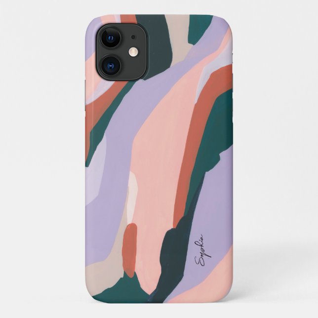 Farbige moderne Abstrakte Kunst Individuelle Name Case-Mate iPhone Hülle (Rückseite)