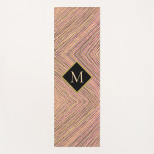 Farbige, moderne, Abstrakte Monogramm-Goldpinke Yogamatte