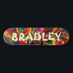 Farbige, moderne Abstrakte Personalisierte Bezeich Skateboard<br><div class="desc">Die farbenfrohe, moderne Abstrakte Skateboard mit Personalisiertem Namen zeichnet sich durch ihren personalisierten Namen in der modernen Typografie auf einem farbenprächtigen abstrakten Hintergrund aus. Personalisieren Sie diese, indem Sie den Text in dem dafür vorgesehenen Textfeld bearbeiten. Geben Sie Ihrem Lieblingskateboarder zu Weihnachten, Geburtstag oder Ihrer BESTE FREUNDIN ein maßgeschneidertes Geschenk,...</div>
