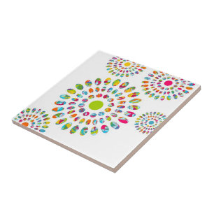 Farbige moderne abstrakte Sonnenblumen Fliese