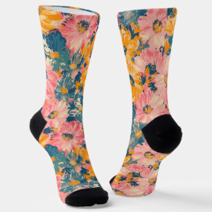 Farbige moderne Blume Blumenmuster Socken