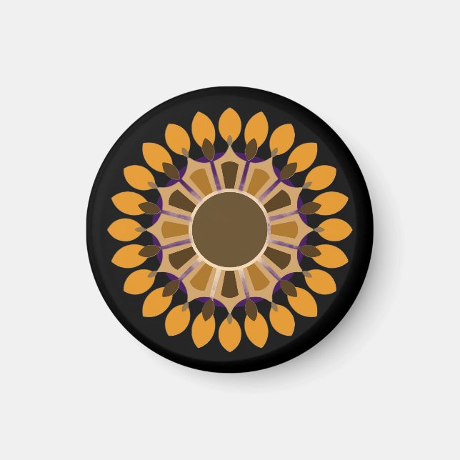 FARBIGE MODERNE BLUMEN GESCHENK TOCHTER SCHWESTER  MAGNET (Vorne)