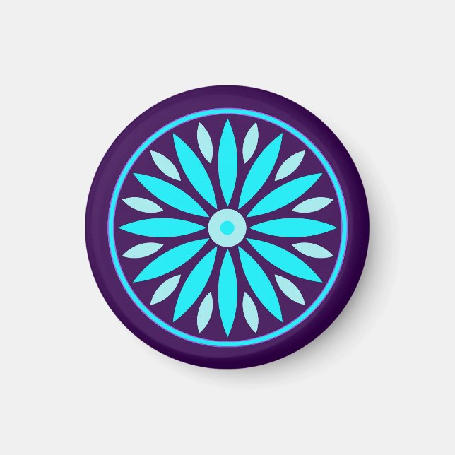 FARBIGE MODERNE BLUMEN GESCHENK TOCHTER SCHWESTER  MAGNET (Vorne)