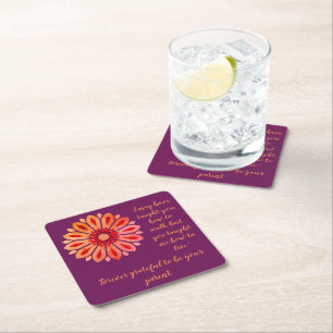 FARBIGE MODERNE BLUMEN GESCHENK TOCHTER SCHWESTER RECHTECKIGER PAPPUNTERSETZER