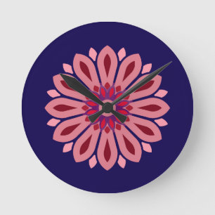 FARBIGE MODERNE BLUMEN GESCHENK TOCHTER SCHWESTER RUNDE WANDUHR