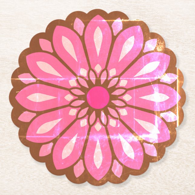 FARBIGE MODERNE BLUMEN GESCHENK TOCHTER SCHWESTER  UNTERSETZER (Vorderseite)