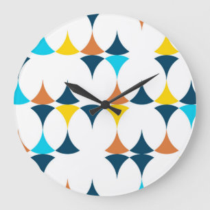 Farbige, moderne, coole, trendige geometrische For Große Wanduhr