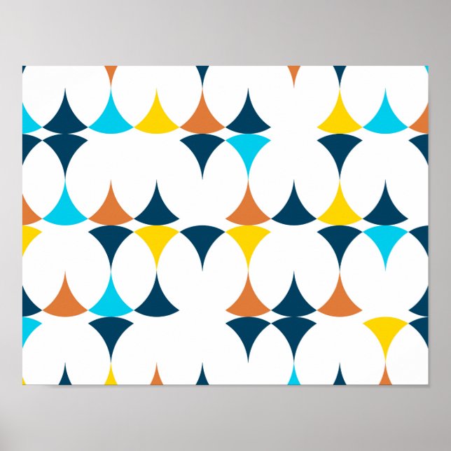 Farbige, moderne, coole, trendige geometrische For Poster (Vorne)