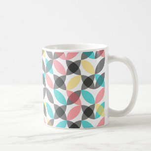 Farbige, moderne, fröhliche kreisförmige geometris kaffeetasse