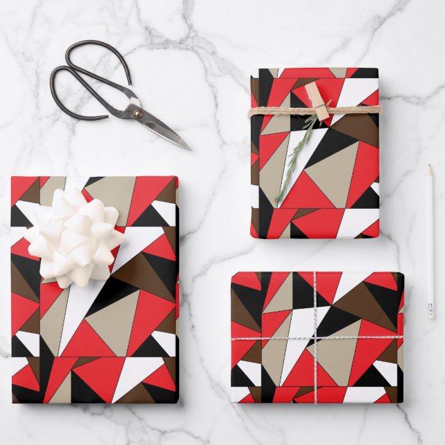 Farbige moderne geometrische Formen Geschenkpapier Set (Vorderseite)