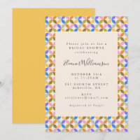 Farbige moderne geometrische gelbe Brautparty