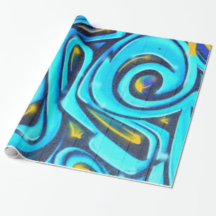 Farbige moderne Graffiti-Straßenkunstmalerei Geschenkpapier