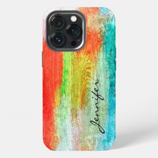 Farbige moderne Holzmaserung #2 iPhone 13 Pro Hülle