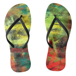 Farbige moderne Holzmaserung Hintergrund #3 Flip Flops