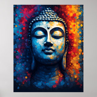 Farbige moderne Kunst - Göttliches Herr-Buddha-Gem Poster