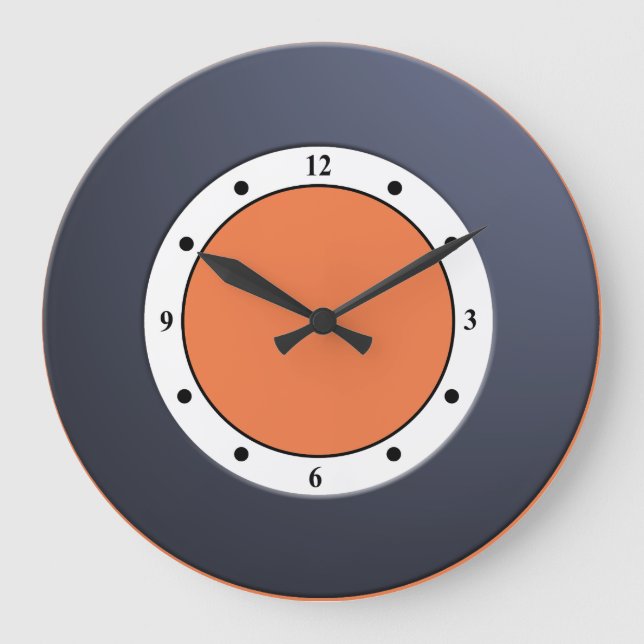 Farbige moderne, metallische blaue Rahmen auf jede Große Wanduhr (Vorderseite)