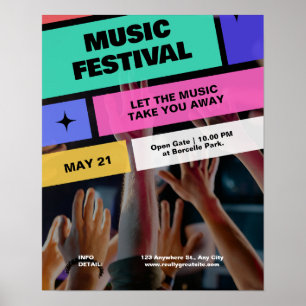 Farbige moderne Musikfest, Musikparty  Poster
