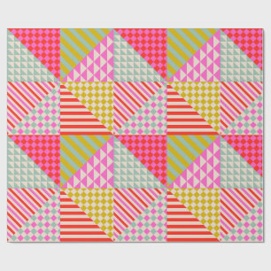 Farbige moderne Patchwork-Quilt-Verpackungspapier Geschenkpapier