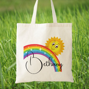Farbige moderne Regenbogen süße Sonnen Mädchen Kin Tragetasche