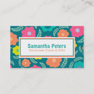 Farbige moderne Sommer-Blumenpracht Visitenkarte