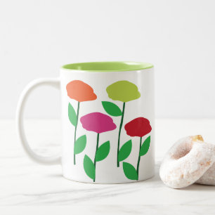 Farbige Mohnblumen Zweifarbige Tasse