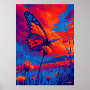 Farbige Monarchfalter-Expressionisten-Wandkunst Poster