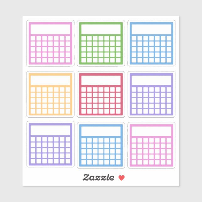 Farbige monatliche Habit-Tracker Aufkleber (Blatt)