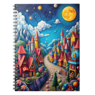 Farbige mondbeschienene Candy Land & Magisches Dor Notizblock