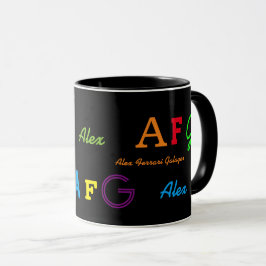 Farbige Monogramm-Initialen/Name personalisiert Tasse