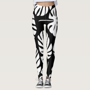 Farbige Monstera-Blätter Abstrakt Leggings