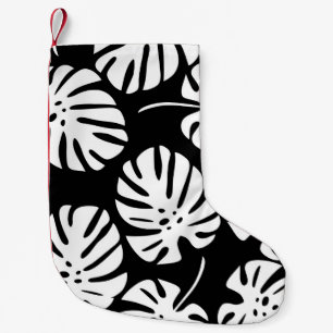 Farbige Monstera-Blätter Floral Abstrakt Kleiner Weihnachtsstrumpf
