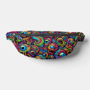 Farbige Monstermuster Bauchtasche