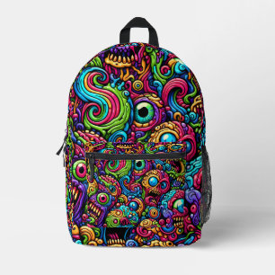 Farbige Monstermuster Bedruckter Rucksack