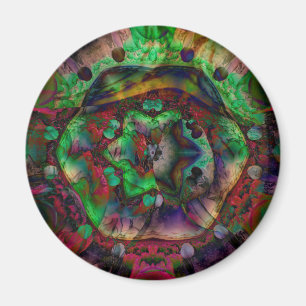 Farbige Mosaike, grün Lila Magnet