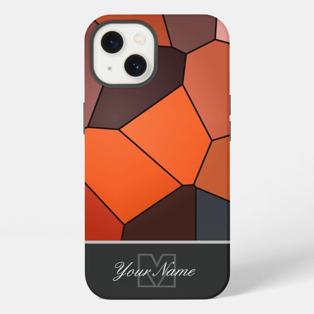 Farbige Mosaikfliesen mit Monogram! Case-Mate iPh iPhone Hülle (Rückseite)