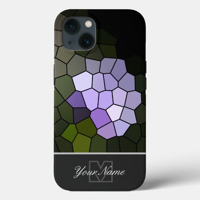 Farbige Mosaikfliesen mit Monogram! Case-Mate iPhone Hülle (Rückseite)