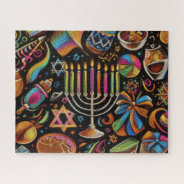 Farbige Motive Hanukkah Menorah