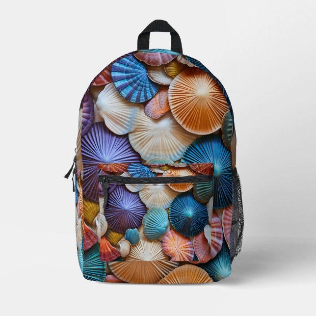 Farbige MuschelCollage Bedruckter Rucksack (Vorderseite)