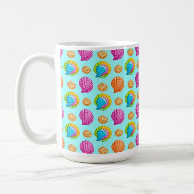 Farbige Muscheln  Kaffeetasse (Links)