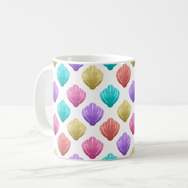 Farbige Muscheln Kaffeetasse (Vorderseite Links)