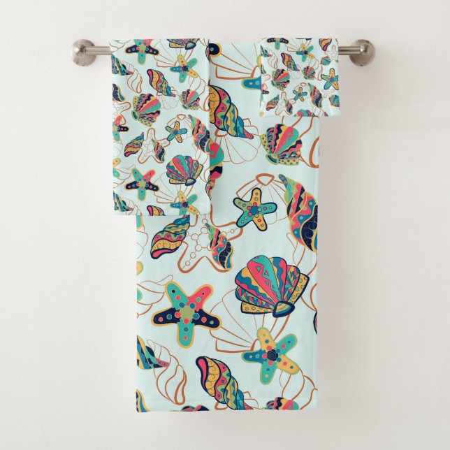 Farbige Muscheln Muster Badehandtuch Set (Insitu)