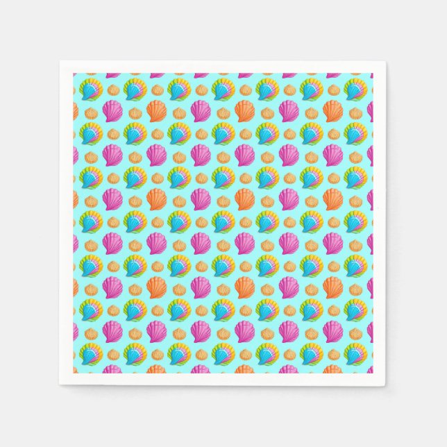 Farbige Muscheln  Serviette (Vorderseite)