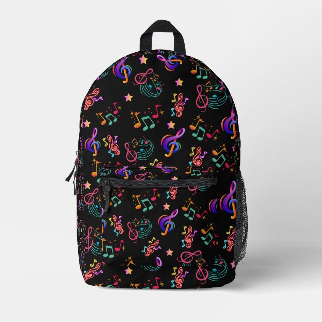 Farbige Musik Bedruckter Rucksack (Vorderseite)