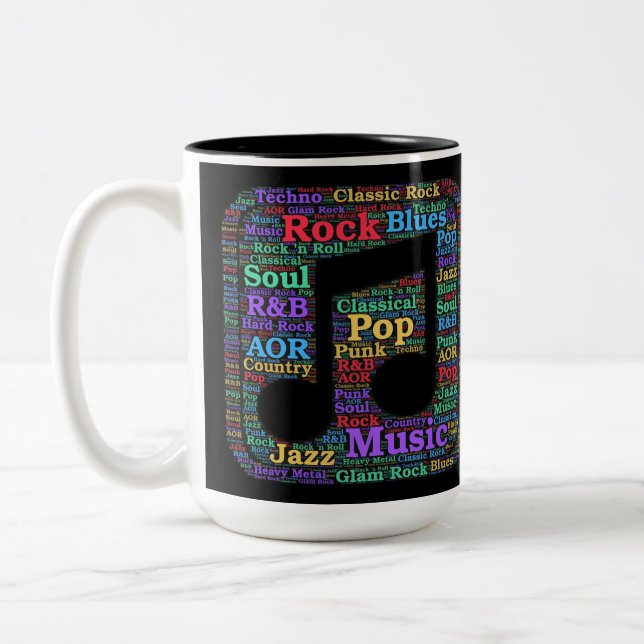 Farbige Musik Genres Zweifarbige Tasse (Links)