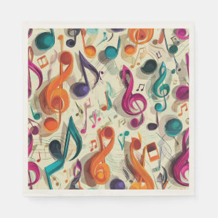 Farbige Musik Muster Serviette
