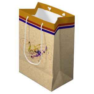 Farbige Musik-Splatter-Medium-Geschenktasche Mittlere Geschenktüte